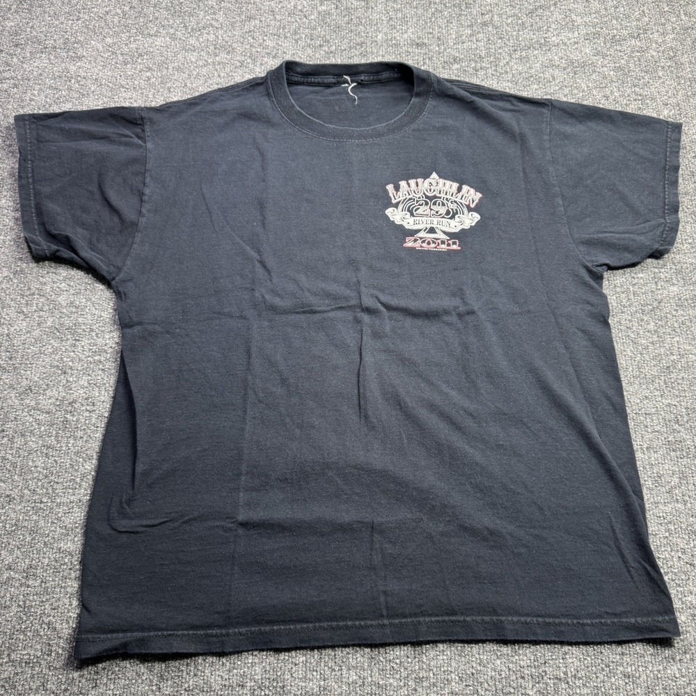 Laughlin River Run 29th 2011 Graphic T Shirt Mens XL Black Motorcycle Biker